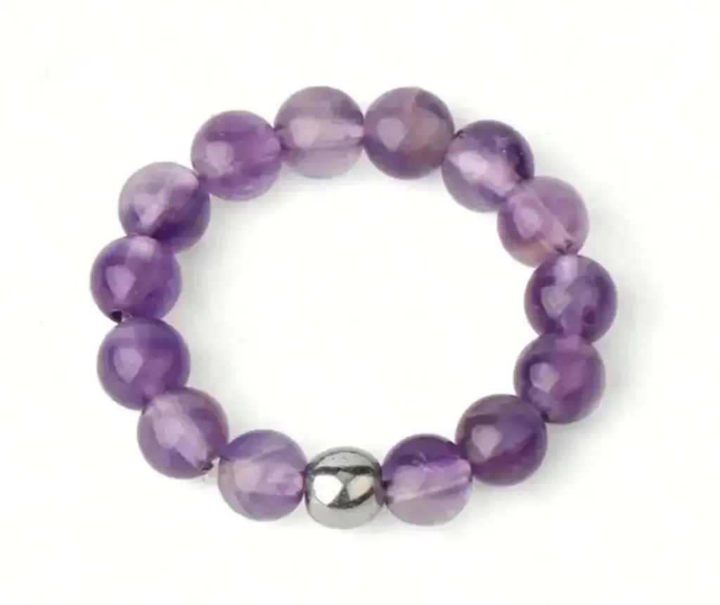 Unazë me gurin natyral Ametist (Amethyst)