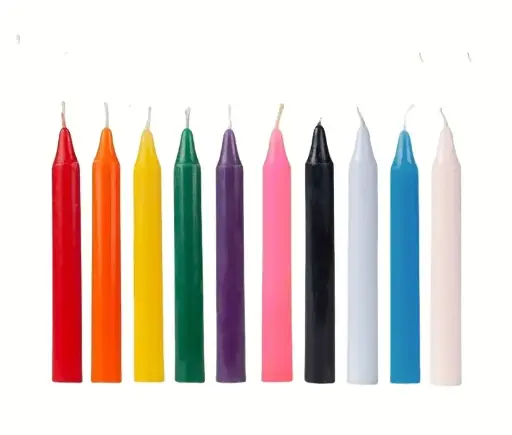 Qirinj shumëngjyrësh joaromatikë të përshtatshëm për rituale (10 qirinj)