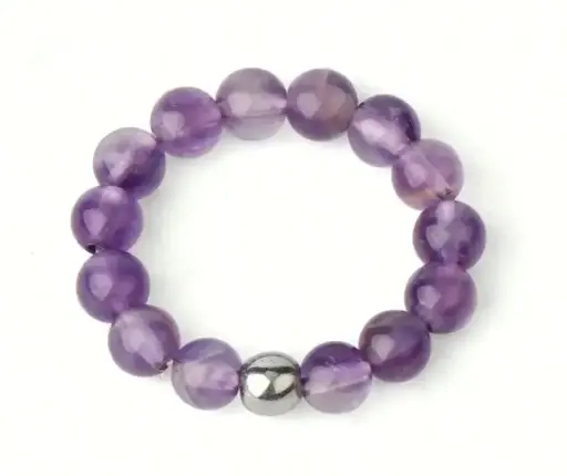 Unazë me gurin natyral Ametist (Amethyst)